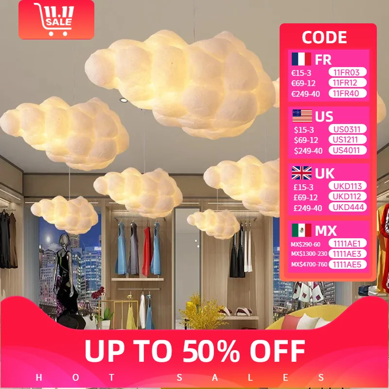 

Cloud Lamp Ceiling chandelier Bedroom Decorative Chandelier Cotton led lights Pendant Light Lamps for Living room decoration