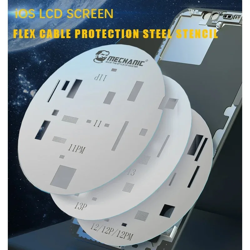 Mechanik UFO Steel Stencil LCD Screen Protection Screen Pop-up Repair dla iPhone 11 12 12 mini 12 pro max 13 mini 13 14 15 Pro Max