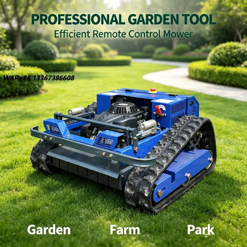CE Certified Remote Control Crawler Mower Rubber Track Robotic Brush Cutter for Steep Slope Maintenance