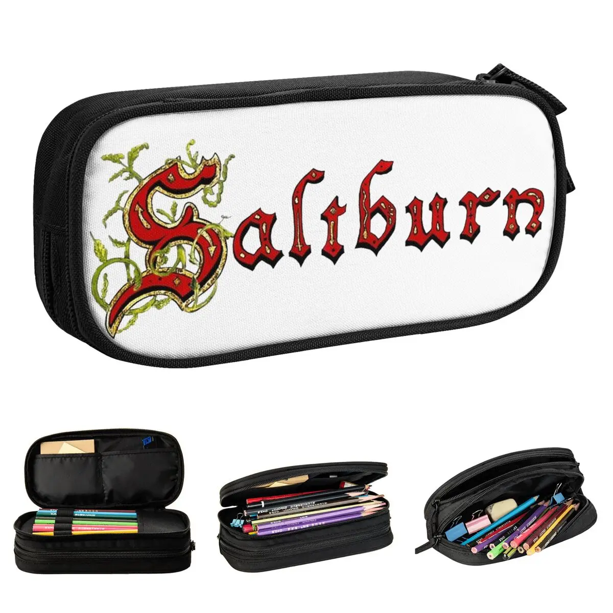 Classic Saltburn Movie Letter Logo Pencil Case Pencil Pouch Pen Holder for Student Capacity Bag School Supplies Gifts Stationery