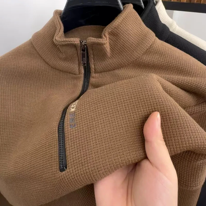 

Men's Knitwear Solid Color Chunky Half Zipper Thickening Sweater Warm Sweater Fashion Luxury Men's Clothing Turtleneck Sweater