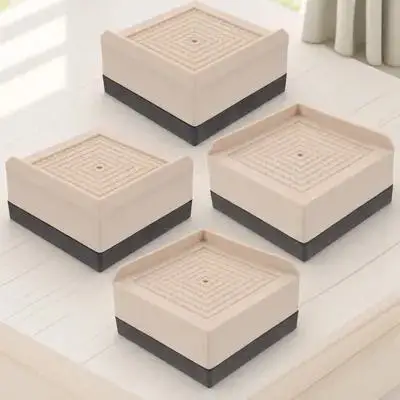 

4Pcs Adjustable Furniture Legs Riser for Bed Desk Sofa Cabinet Extra Height Storage Easy Cleaning Strong Base Bed Risers