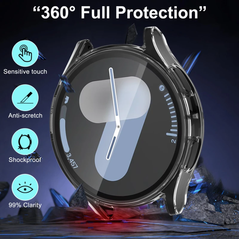 5pcs TPU Case for Samsung Galaxy Watch 7-6-5-4-FE 40mm 44mm Full Protection Cover Silicone Bumper Screen Protector Accessories image 4