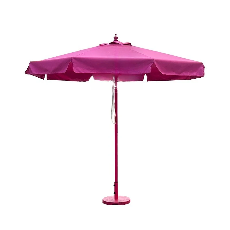 

Outdoor full rose pink central column umbrella project custom Internet celebrity camp beach landscaping parasol