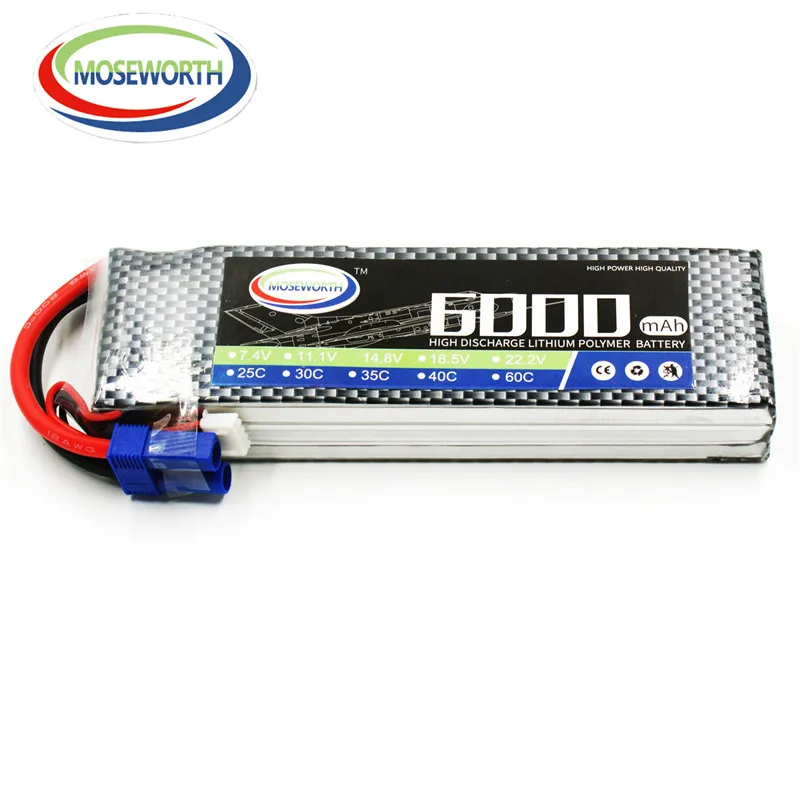 แบตเตอรี่3S 6000mAh 11.1V 60C Lipo สำหรับเครื่องบินเฮลิคอปเตอร์ควบคุมรีโมตเครื่องบินสี่ใบพัดแบตเตอรี่11.1V 3S พร้อมปลั๊ก XT90 XT60