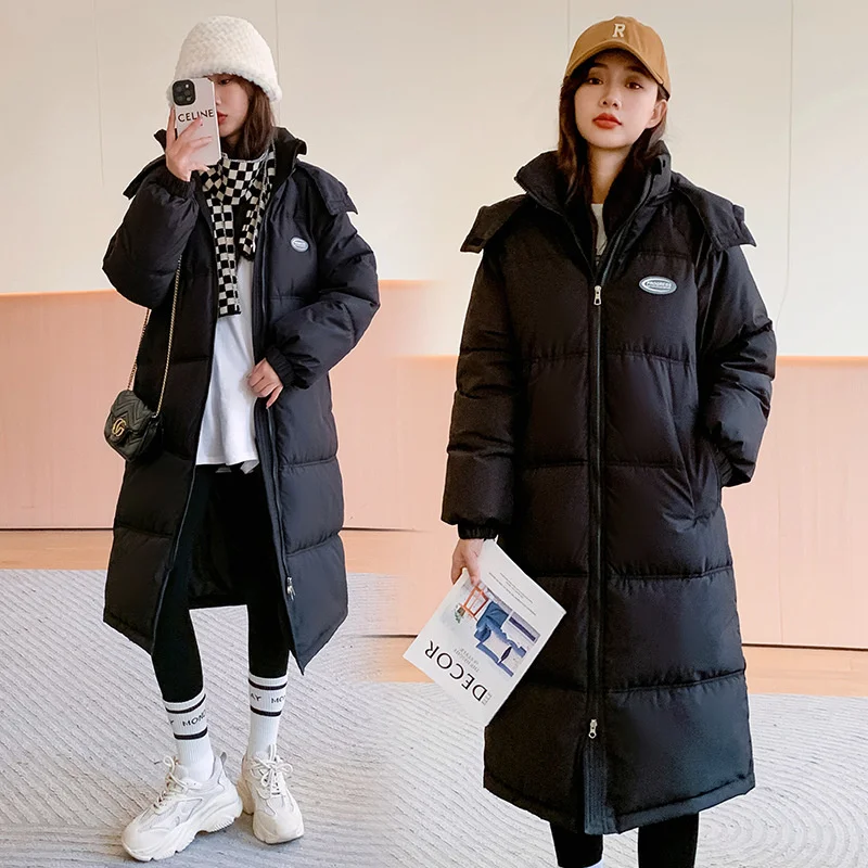 Parka longue à capuche chaude pour femmes, vestes optiques décontractées, vêtements d'extérieur coupe-vent pour femmes, manteau d'hiver, nouveau, 2023