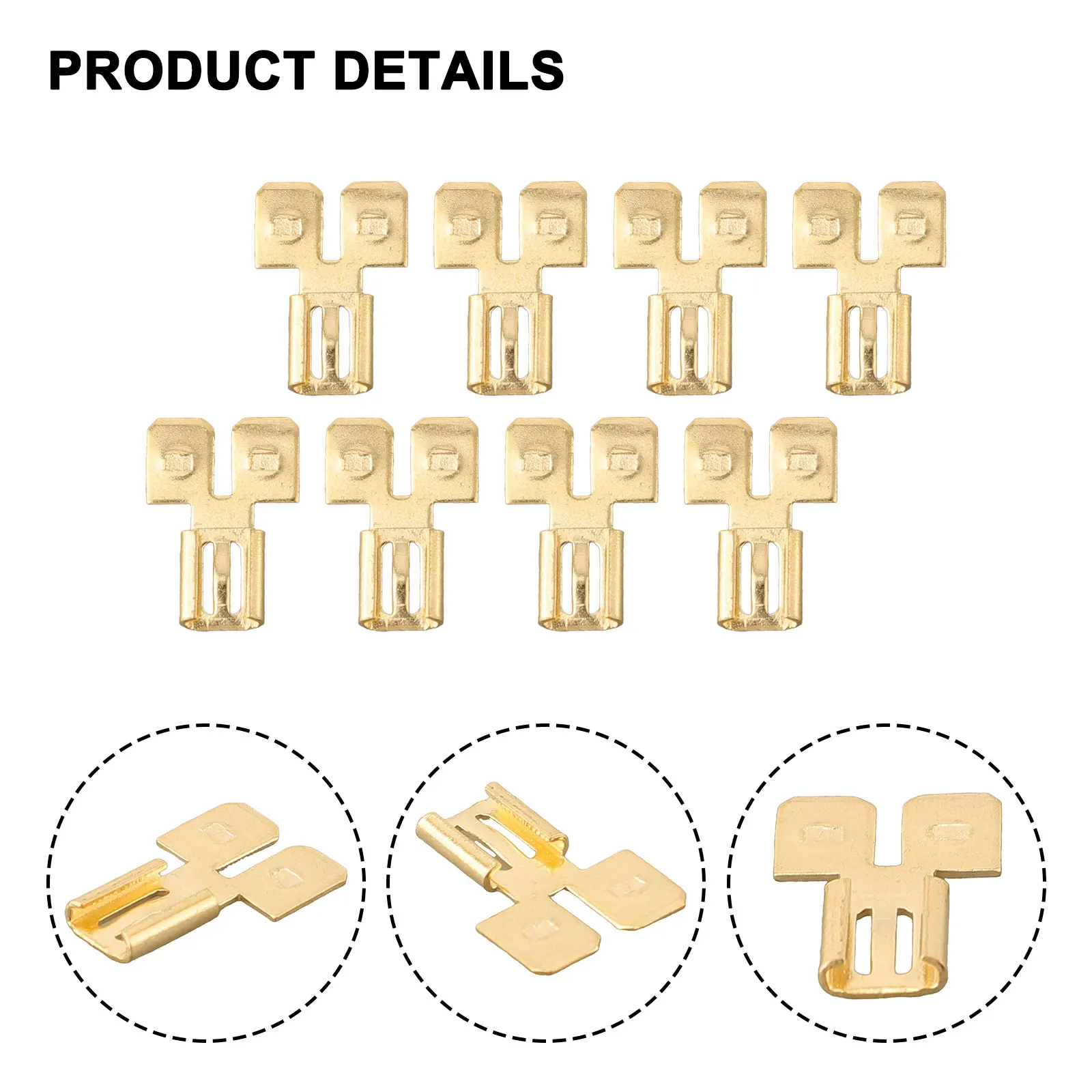 Double Spade Connector 2 Way Wire Terminals DIY Projects 0.23 Inch 6mm Female Tabs Premium Brass Material Secure Fit