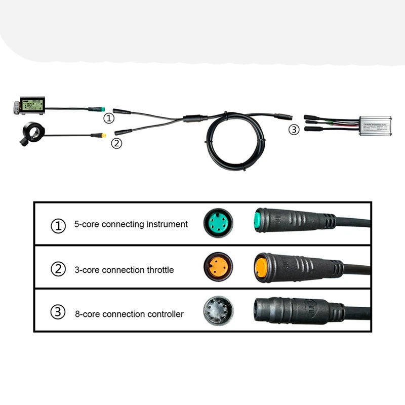 Universal 1T2 Cable Wire 1In2 Bus Cable For KT Ebike Mid-Drive Motor Bicycle Modification Accessories