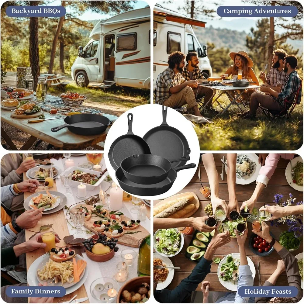 Round Cast Iron Skillet Frying Pan 5