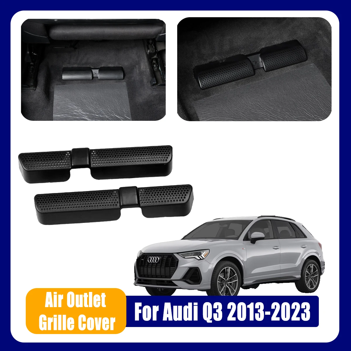 

For Audi Q3 Q7 Q8 2015-2023 Car Accessories Under Seat Air Vent Protectors Covers Anti-blocking Backseat Outlet Grille Mesh Dust