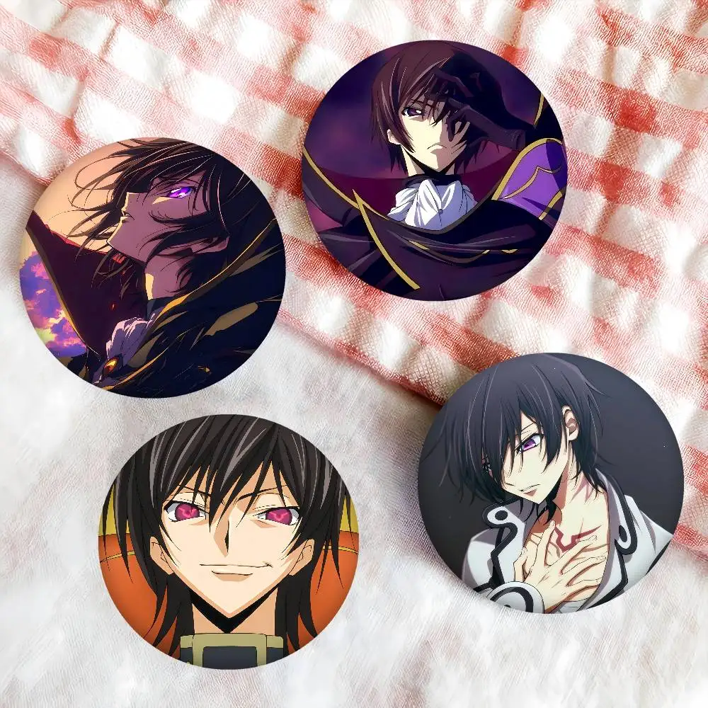 C-CODE-GEASS L-Lelouch 58 مللي متر لطيف أنيمي الشكل أيقونة شارة اليدوية صفيح بروش لحقيبة الظهر الملابس الصدر حلية الهدايا