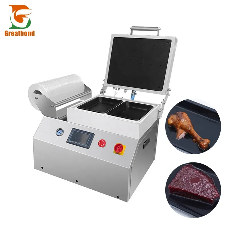 Factory Direct Selling Fast Heating Fish Seafood Fruits Meat Cooked Food Vegetable Desktop Vacuum Laminating Packaging Machine
