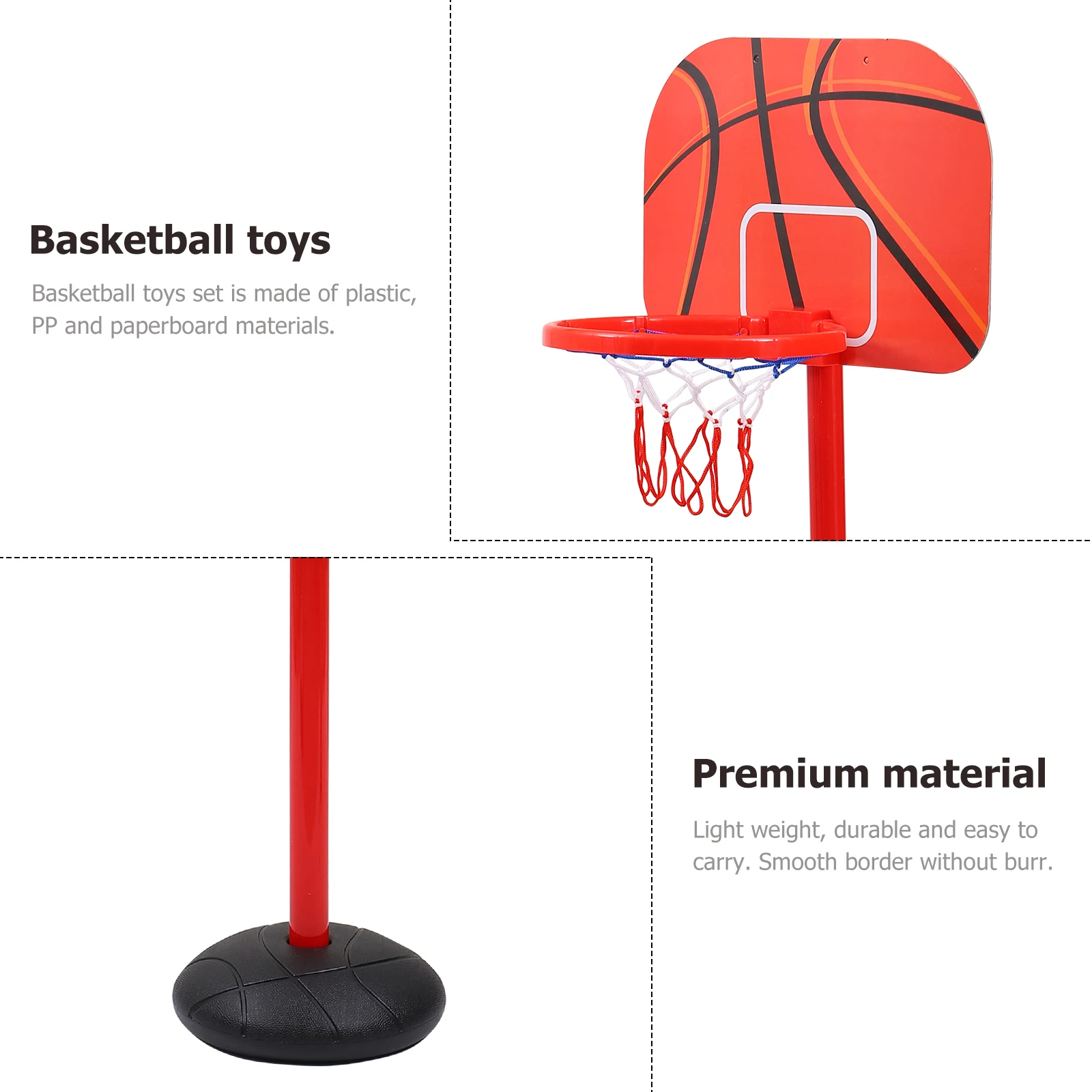 

Basketball Stand Indoor Kids Hoop Adjustable Throwing Tool Cardboard Toy Kit Baby