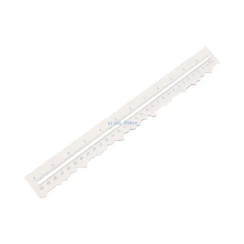 583D Metal Craft Ruler Wavy Line Jagged Irregular Edges 12Inch Measuring Drawing Tool