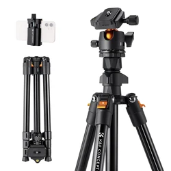 K&F Concept 64 inch/163cm Camera Tripod Lightweight Aluminum Travel Outdoor Tripods with 360° Ball Head Load Capacity 8kg/17.6lb