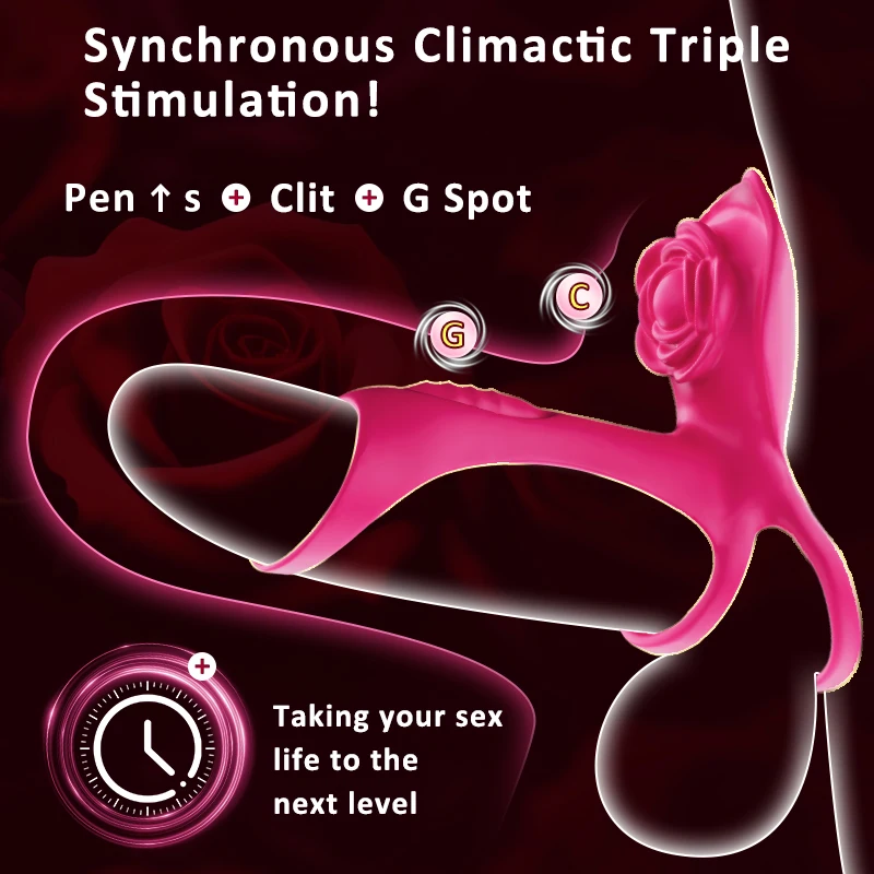 Anello vibrante per pene rosa Manica per pene Anello per pene Vibratore Coppie Giocattoli adulti del sesso per uomini Donne G Spot Clitoride Stimolatore anale