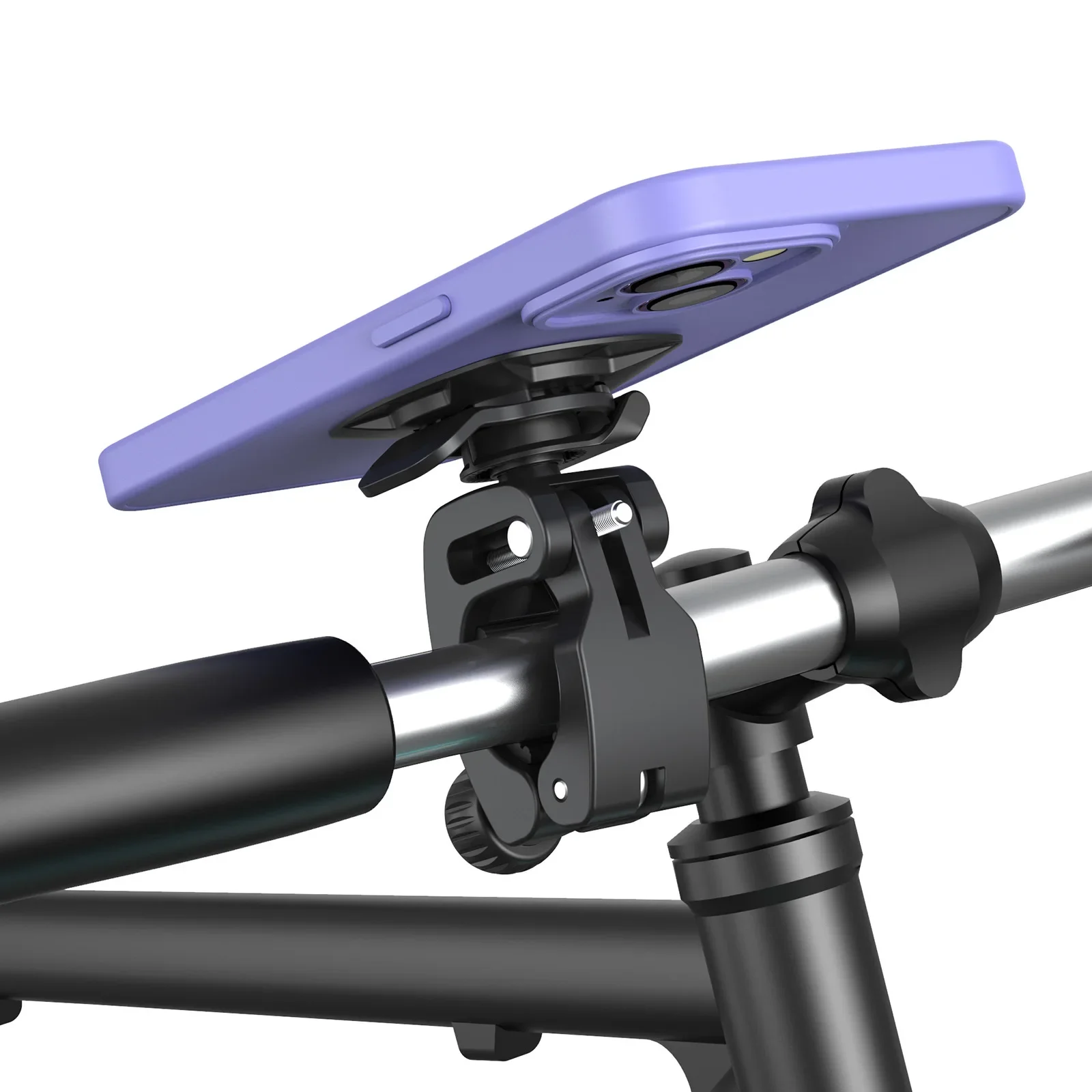 

360° Adjustable Motorcycle Bike Phone Mount, Handlebar Stand for Bicycle Scooter MTB, Compatible with 4-7 inch Smartphones