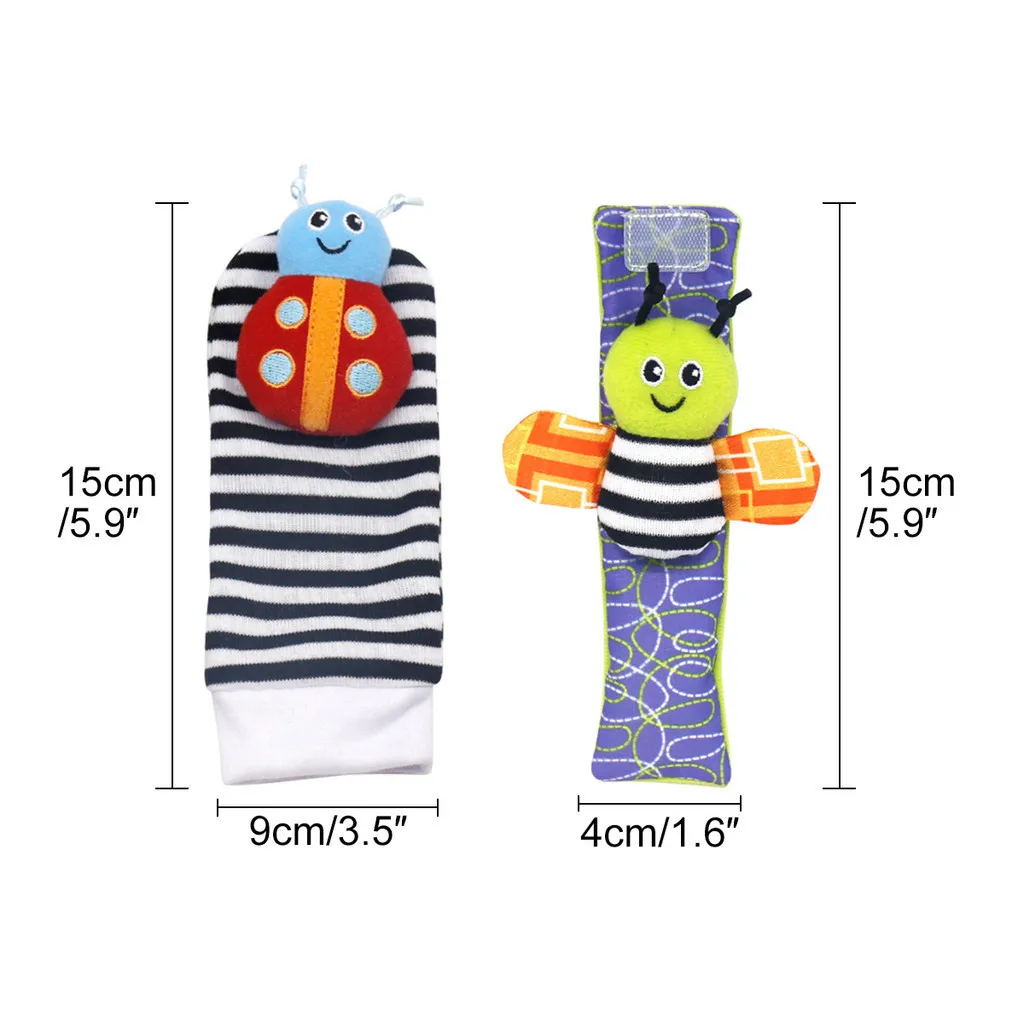 2/4 PCS Baby Months Animal Infants Kids Finder Sensory Baby Foot Socks Bug Wrist Strap Toddler Socks