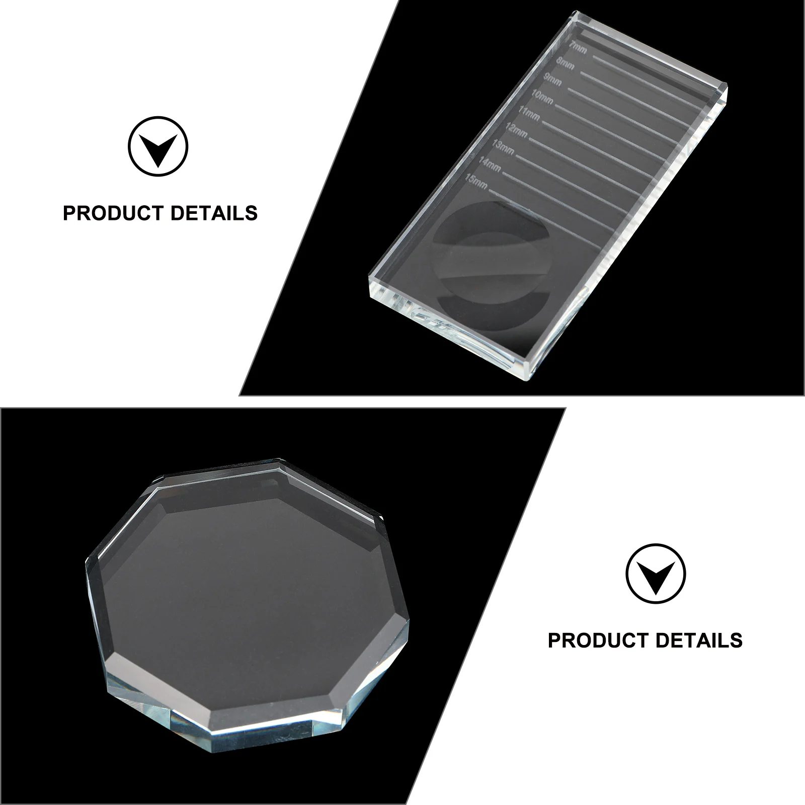 

2 Pcs Eyelash Extension Glue Pad Grafting Pads Rectangle Glass Gaskets Reusable Eyelash Extension Supplies Long Lasting
