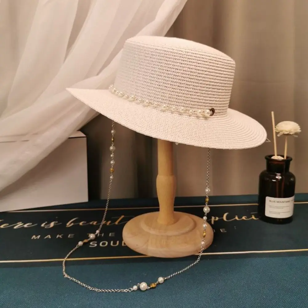 

with Seashell Beaded Chain Straw Hat Large Brim Foldable Wide Brim Hats UV Protect Sun Protection Sunshade Hat Women Girls