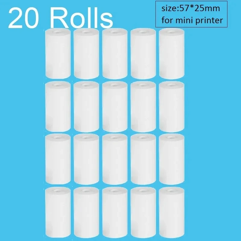 3/10/15/20/30 57*25mm Thermal Paper White Children Camera Instant Print Kids Camera Printing Paper Replacement Accessories Parts