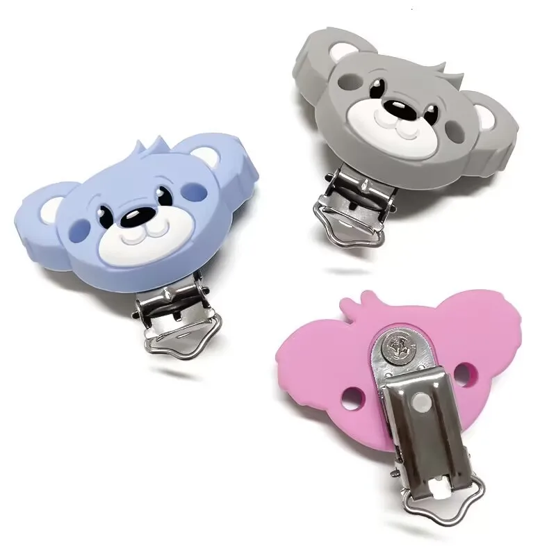 1pcs food grade cute koala Silicone clip Focal Beads DIY Pacifier Chain Clips Toy Jewelry Accessories
