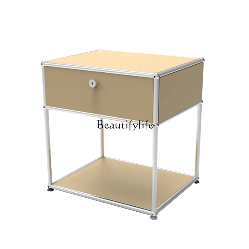 

Stainless steel medieval bedside table rack small multi-function