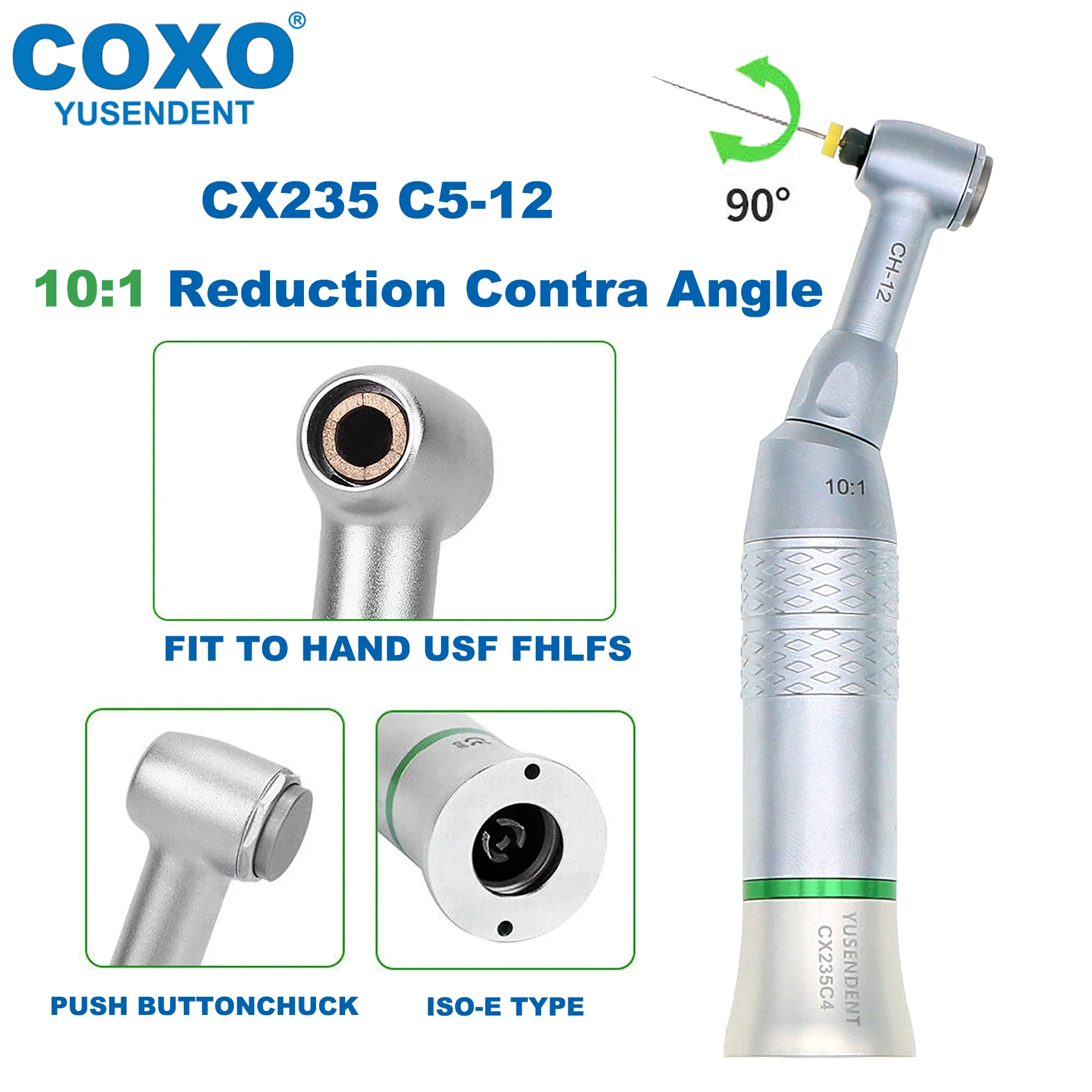 COXO Dental CX235 10:1 Low Speed Handpiece Endodontic Treatment Handpiece 90º Reciprocating manual file E Type Fit KAVO NSK WH