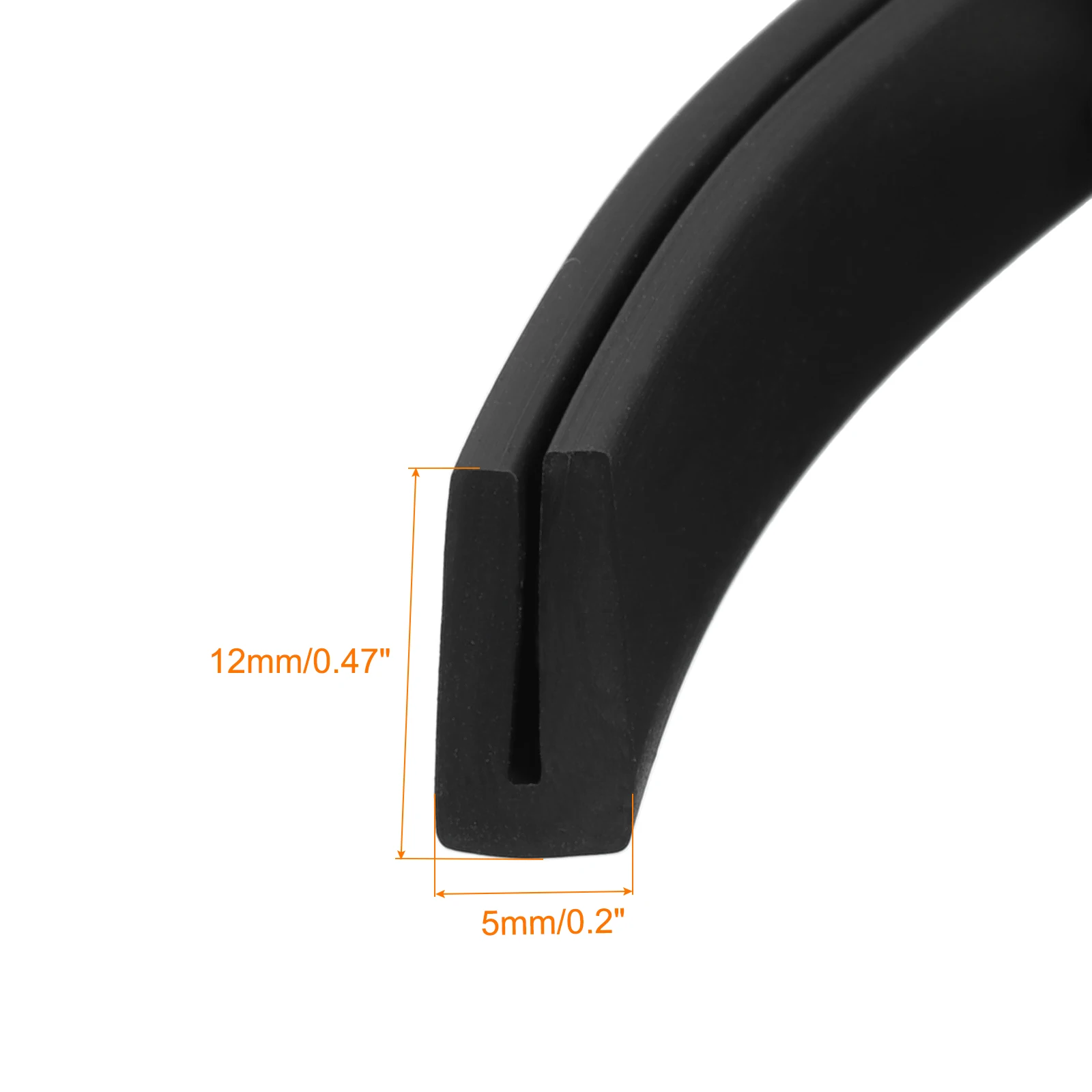 Uxcell 1/2/3 Meter U-Kanal-Kantenschutz Gummidichtungsstreifen Kantenschutz Flach/Rund Typ Geeignet für 0,5-12mm Kanten für Autotüren