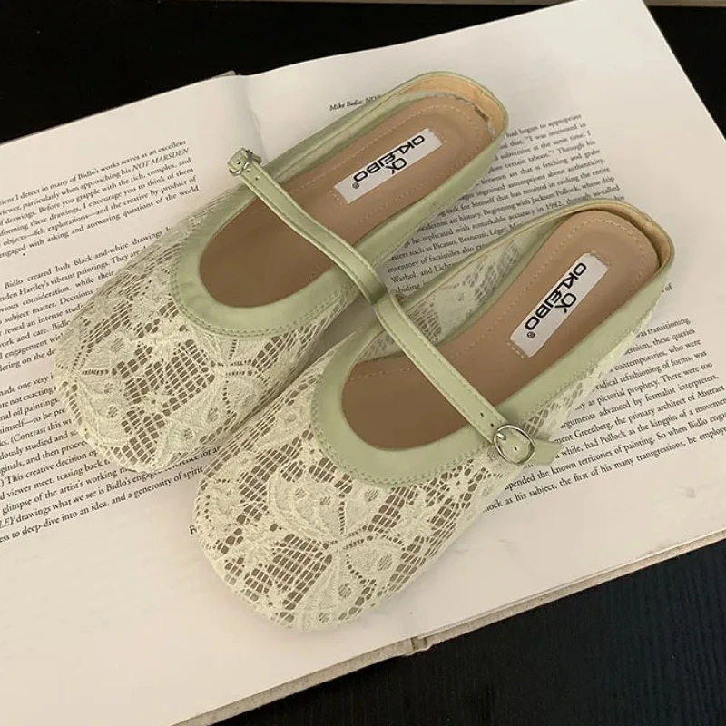 

Mesh Embroidery Flats Sandals Ladies Breathable Summer New Mules Slides Female Comfort Casual Slippers Women Zapatos De Mujer