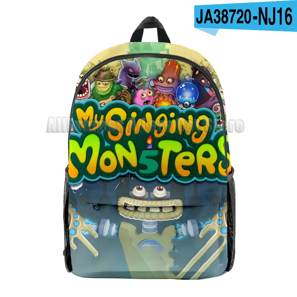 My Singing Monsters Bacpack farcito gioco Horror Cartoon ragazzi ragazze bambini zaino Anime School Bags regali zaino per bambini