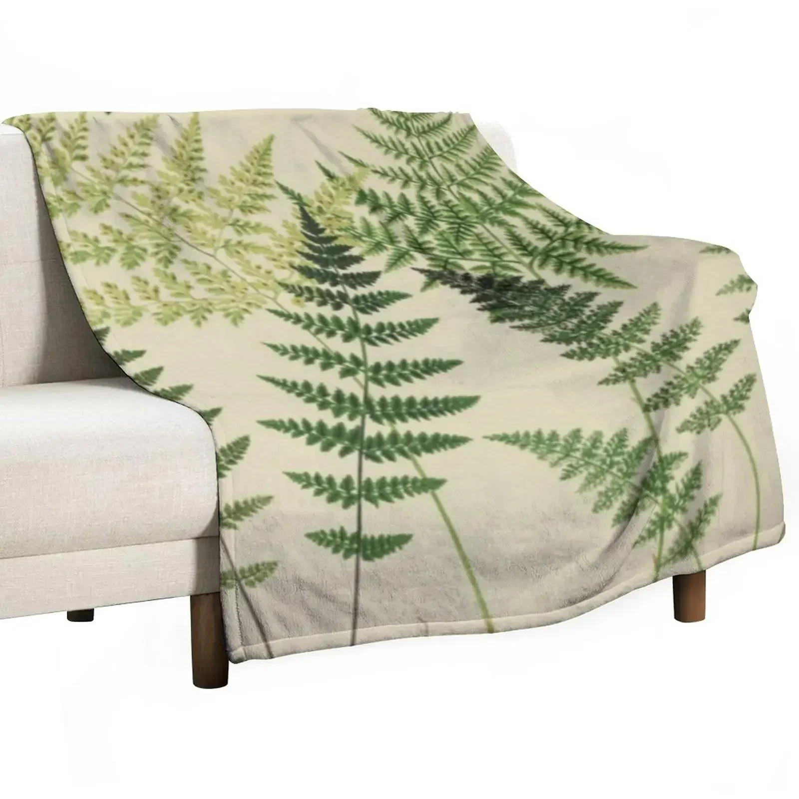 

Botanical Ferns Throw Blanket Heavy Furry Sleeping Bag Retros Blankets