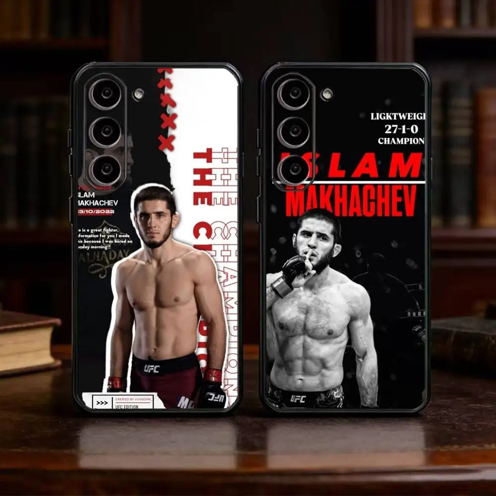 Funda de teléfono P4P Islam M-Makhachev para Samsung Galaxy A13,21s,22,31,32,52,53,71,72,73, cubierta negra suave