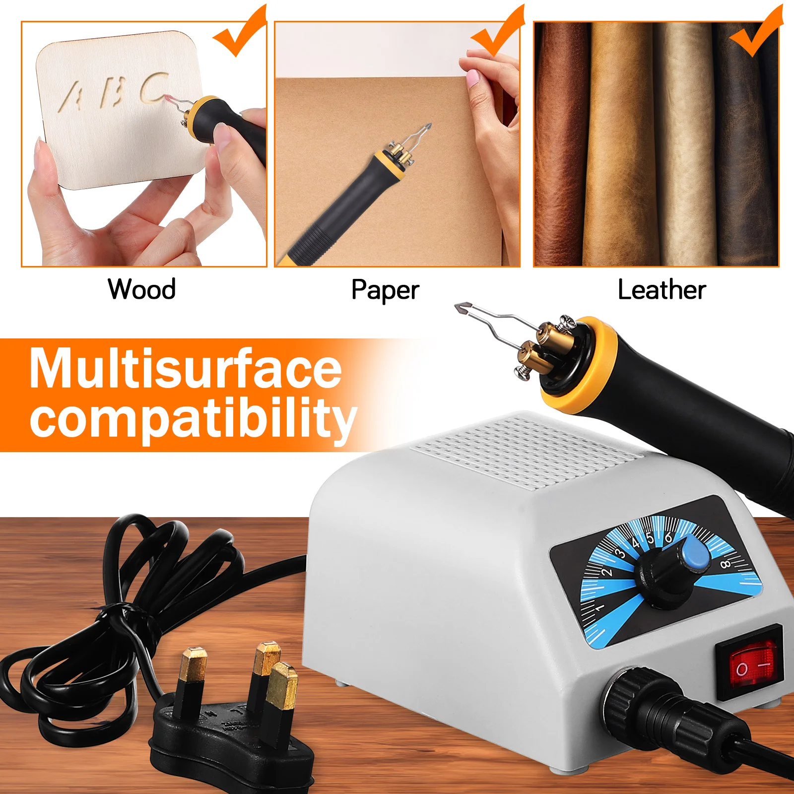 المهنية بيروغرافيا الخشب الموقد مجموعة أقلام مقبض مريح للنقش بالتفصيل النقش DIY بها بنفسك الفن على ورق الخشب