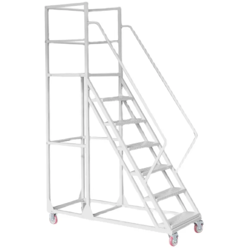 Climbing car, supermarket, warehouse operation, taking up the freight elevator tally the goods climbing ladder