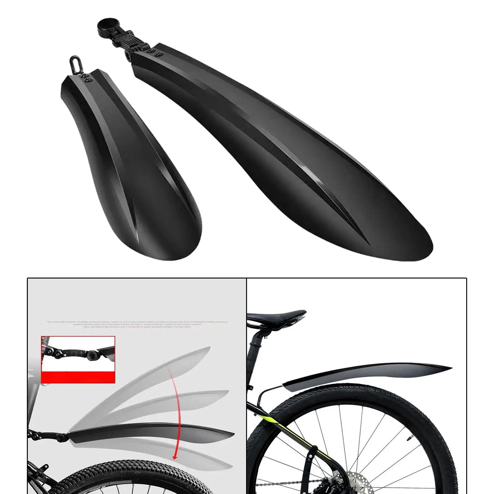 

Bike Mudguard Set Accessory Wheel Protector Lightweight Bicycle Mudguards