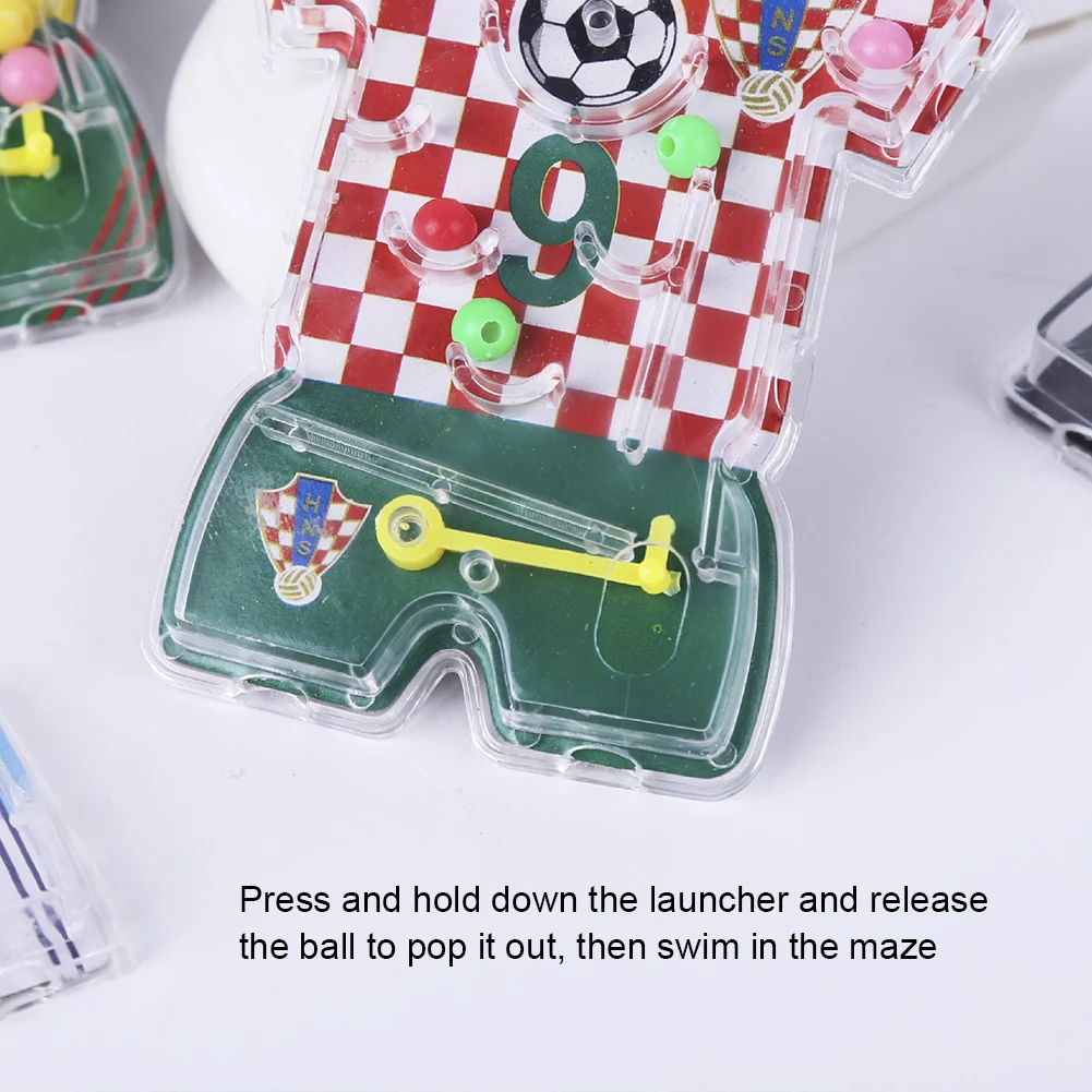 10Pcs Soccer Maze Game Table Football Puzzle Toy Handheld Football Maze Puzzle Game Gift for Boys Girls