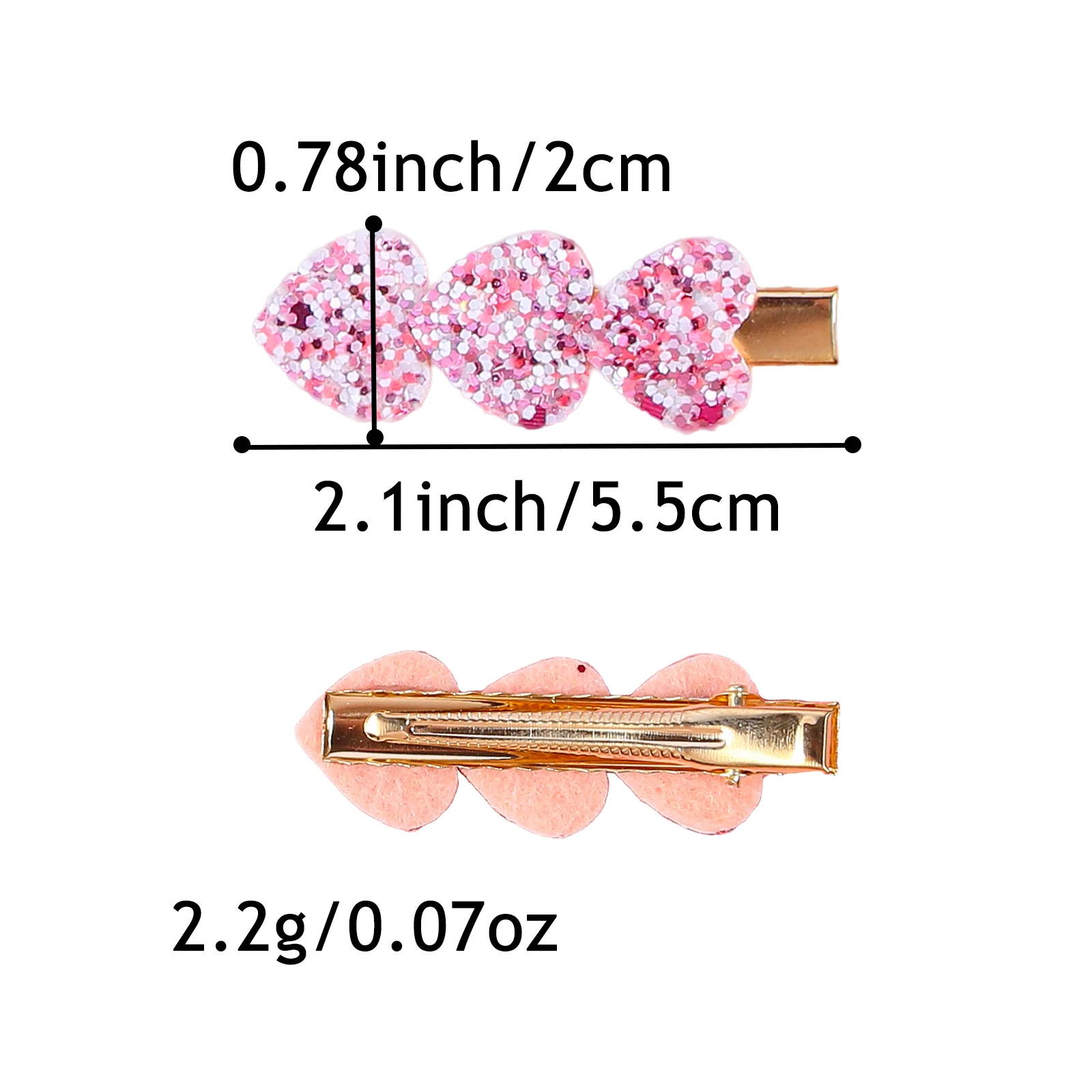 8/16pcs Sequins Glitter Heart Clips For Kids Valentine's Day Date Party Gift For Girls Women Hair Accessories