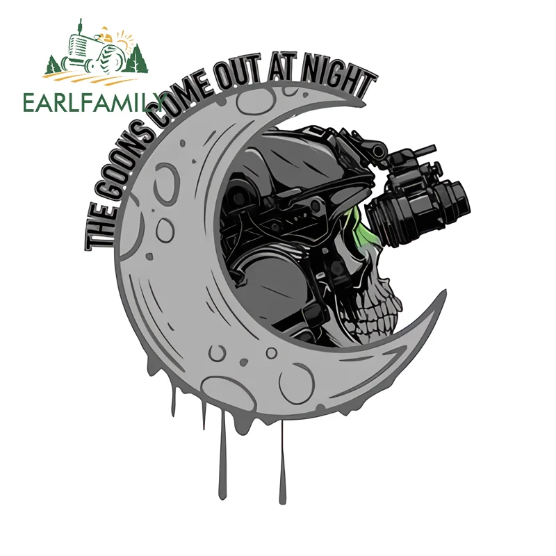 

EARLFAMILY Moon Anime Motorcycle Stickers Humorous DIY Custom Printing Motorcycle Trunk Decals Vinyl Sunscreen VAN Decoration