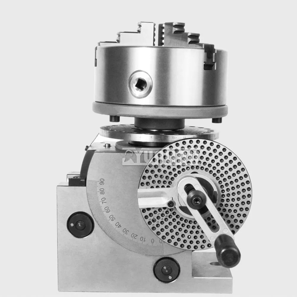 Imagem -05 - Cabeça de Indexação Universal para Fresadoras Cabeça Divisória Mandril de Mandíbulos Eixo Rotativo Cnc com Cabeçote Traseiro Cnc 160 mm