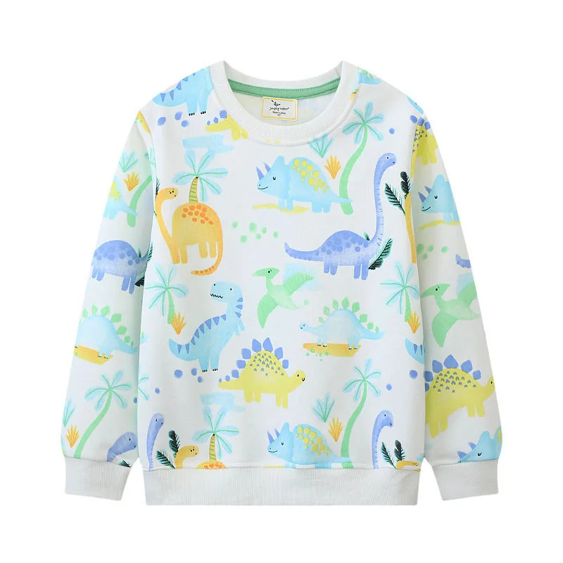 

Jumping Meters 2-7T Dinosaurs Embroidery Boys Sweatshirts Hooded Shirts Kids Clothes Long Sleeve Sweaters Autumn Spring Tops