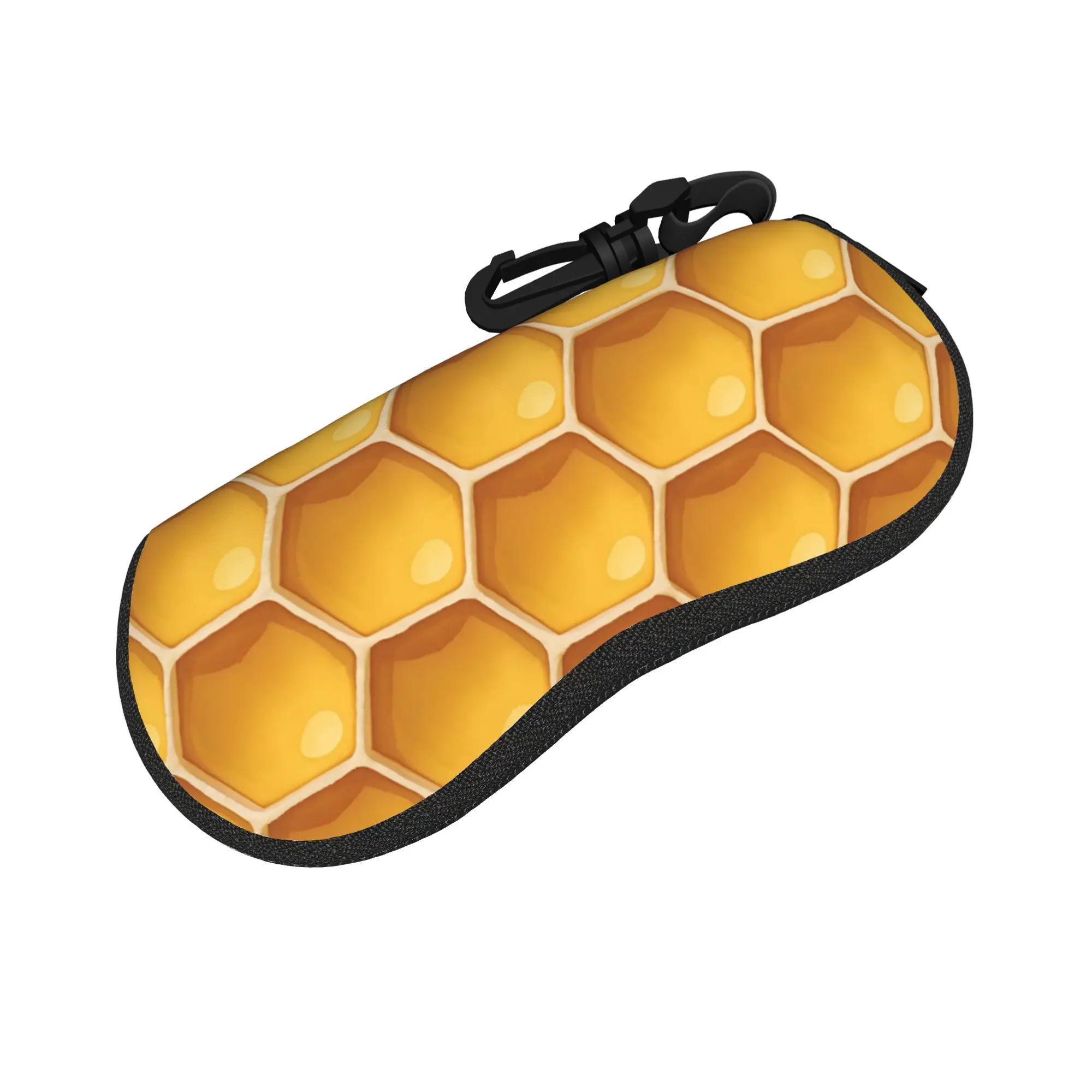 Kawaii honeycomb bee cute bees Glasses Case Lightweight Accessories  Eyewear Storage Box Anti-Pressure Eye Contacts Case