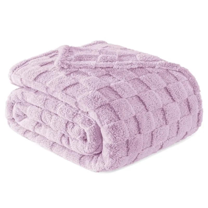 Lila karierte Fleecedecken, Weihnachtsgeschenke für Damen, Herren, Mädchen, niedlich, weich, gemütlich, Überwurf für Schlafzimmer, Heimdekoration, Geschenke, Decken