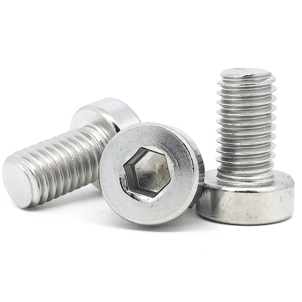 Low Short Profile Hexagon Socket Head Cap Screws 304 Stainless Steel Allen Bolts M3-M10 Length 6 to 50mm Compact Mounting Parts