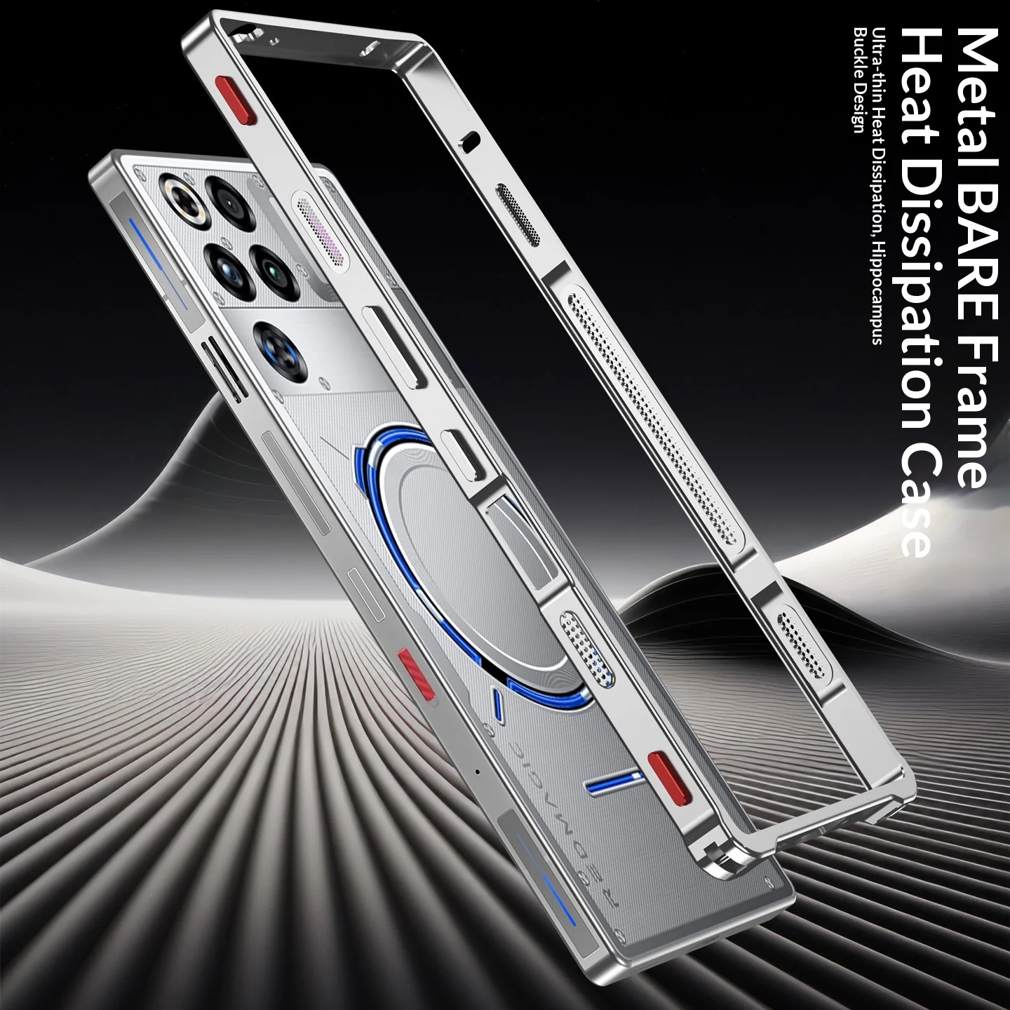 Etui na ZTE RedMagic 11 11S Pro Plus Pro + nowa metalowa ramka odprowadzająca ciepło, poczucie gołego telefonu, osłona, odporny na wstrząsy bumper, funda — zdjęcie produktu 4