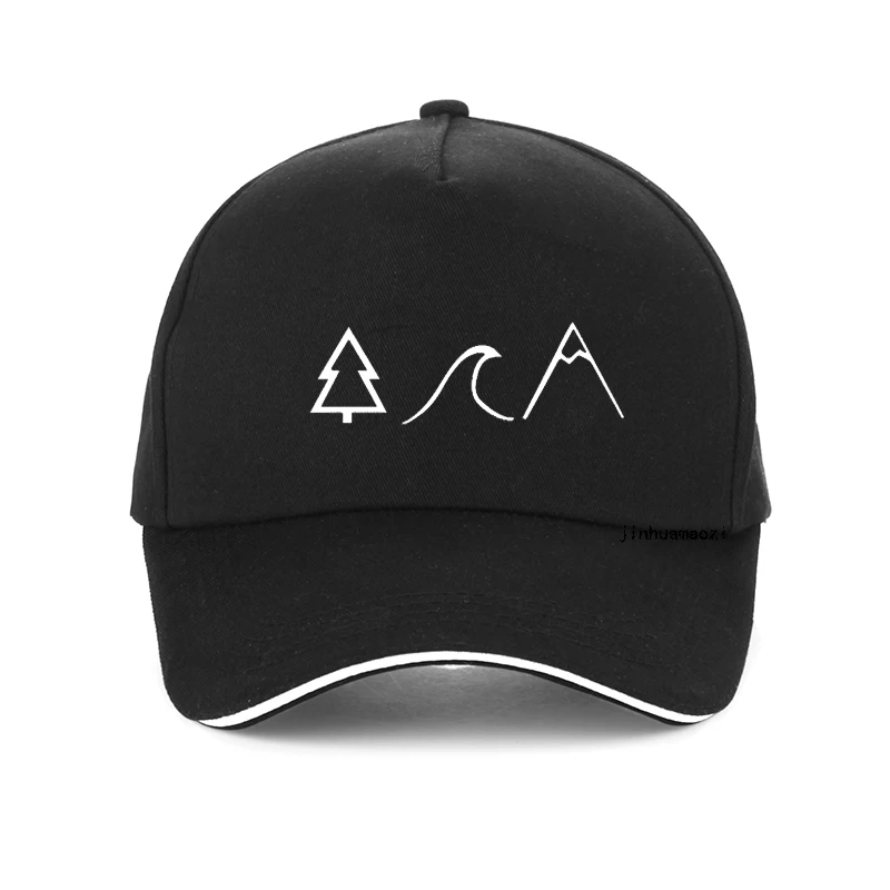 

Creative Mountains And Trees Printing baseball cap Summer Men women Hiking Forest Mountains Hip-hop hat