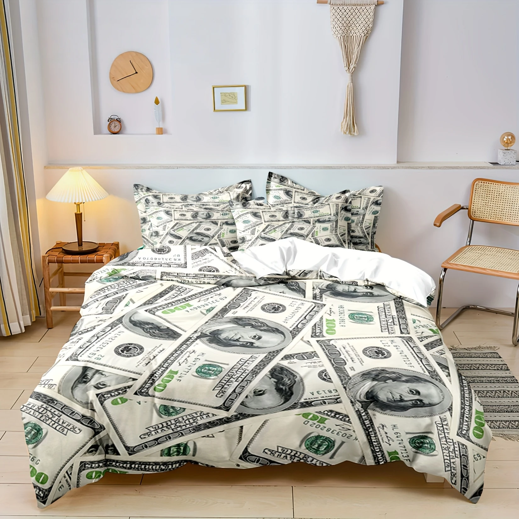 

Hundred Dollar Bill Duvet Cover Fashionable Comfortable And Soft Bedding Set For Bedroom Dormitory Room Decoration