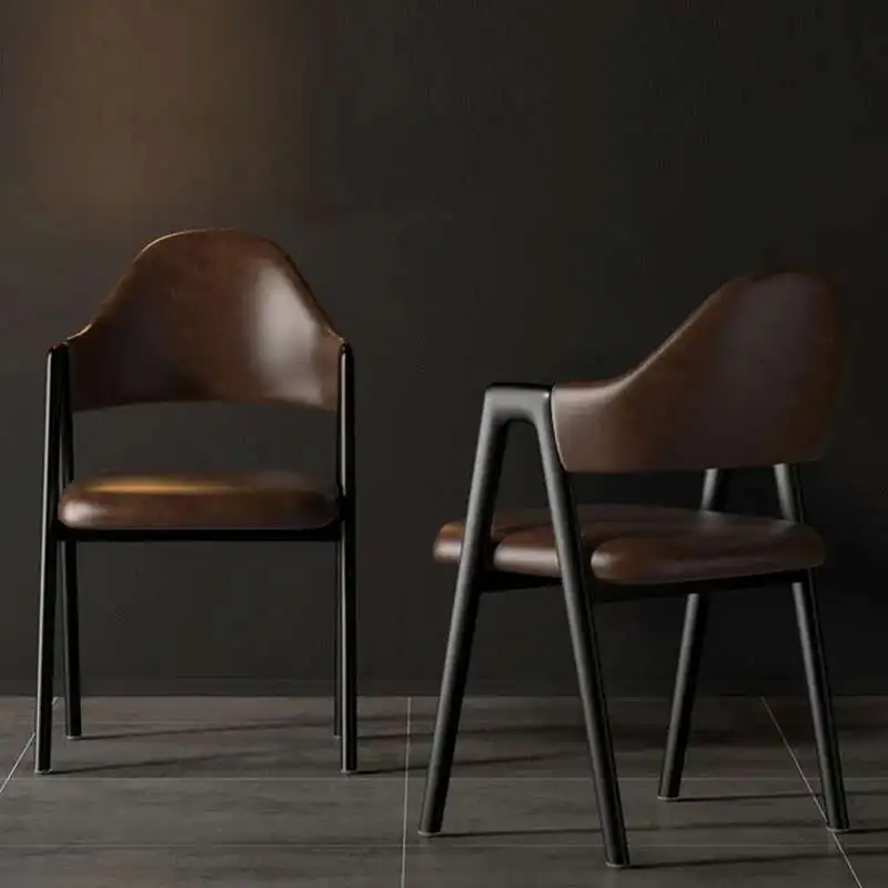 

Unique Vintage Dining Chairs Black Metal Legs Protection Lounge Dining Chairs Cheap Fashion Silla Plegable Interior Furniture