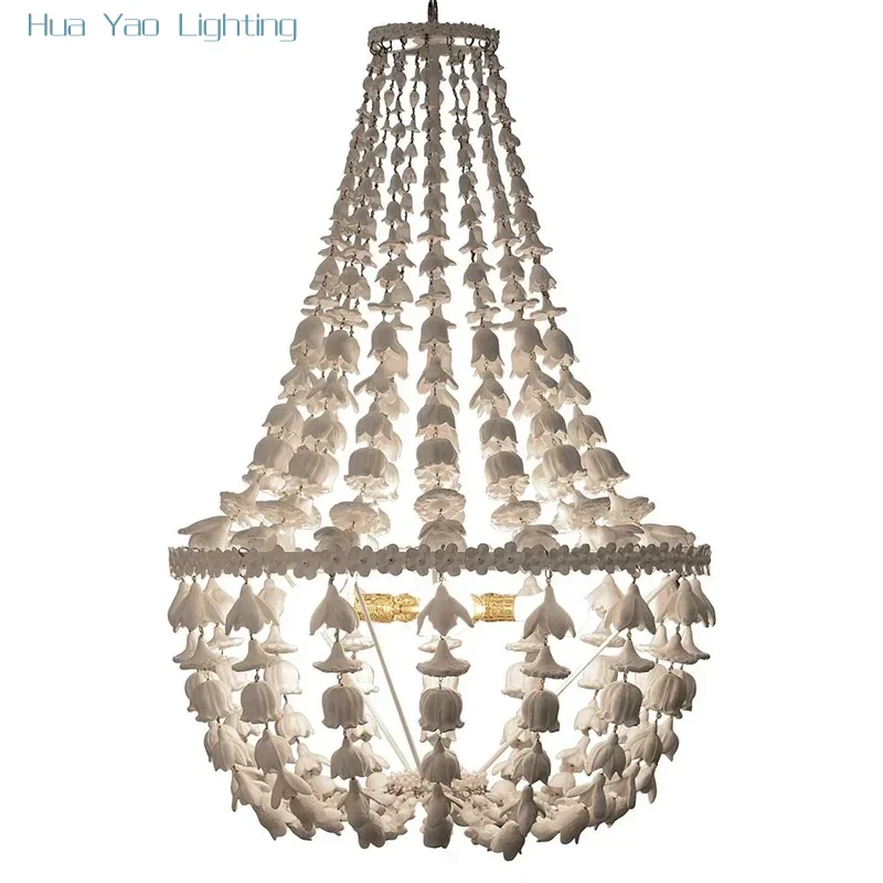 Custom French Imperial Royal Vintage Wooden Carving Villa Lamp in the Living Room Bedroom Children's Room Decoration Chandelier