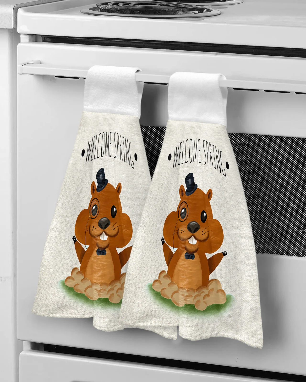 Groundhog Spring Hand Towel Bathroom Supplies Soft Absorbent Towel Kitchen Accessories Cleaning Dishcloths